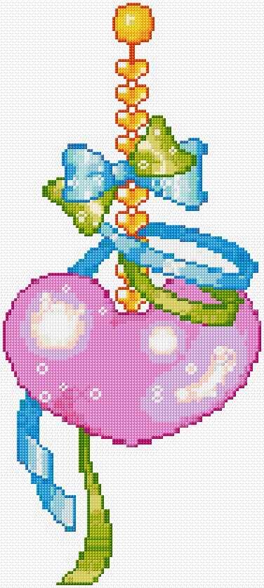 Heart free cross-stitch pattern