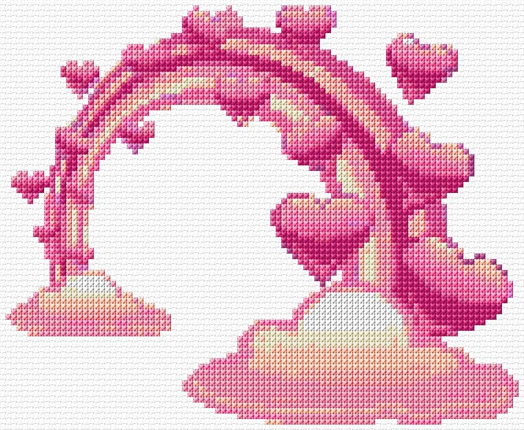Love free cross-stitch pattern