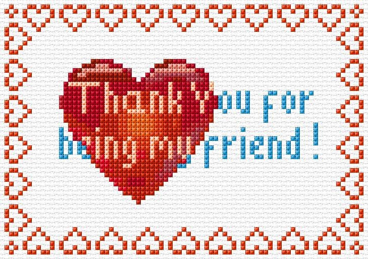 Thank You for being my friend free cross-stitch pattern