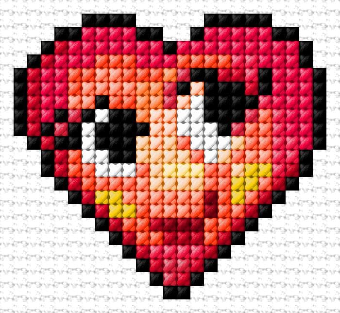 Heart free cross-stitch pattern