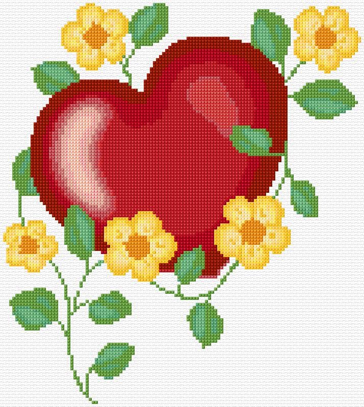 Love free cross-stitch pattern