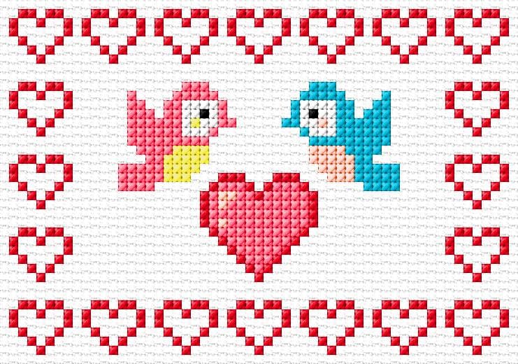 Love free cross-stitch pattern