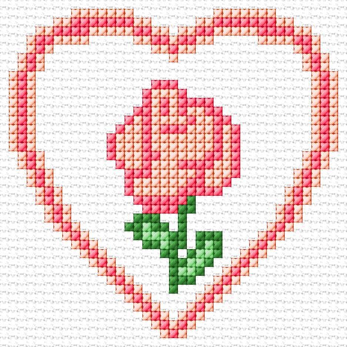 Rose free cross-stitch pattern