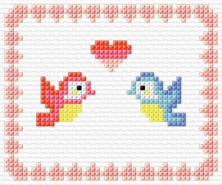Love free cross-stitch pattern