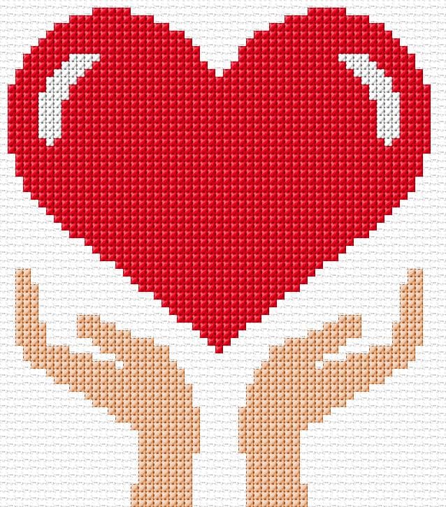 Love free cross-stitch pattern
