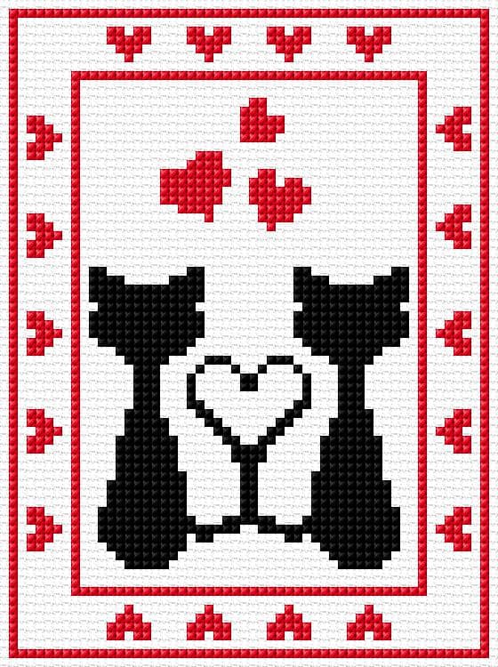 Love You free cross-stitch pattern