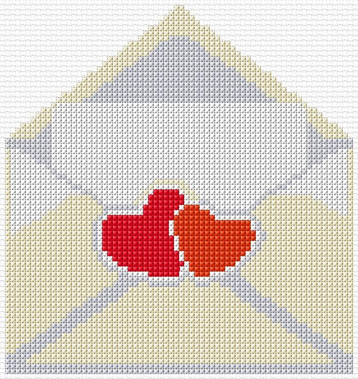 Sending Love free cross-stitch pattern
