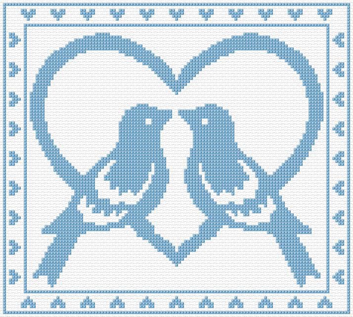 Birds free cross-stitch pattern