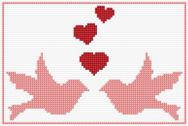 Love free cross-stitch pattern