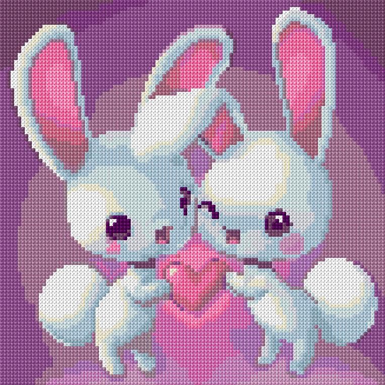 Romantic free cross-stitch pattern