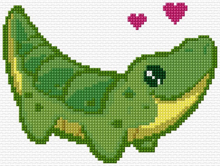 Crocodile free cross-stitch pattern