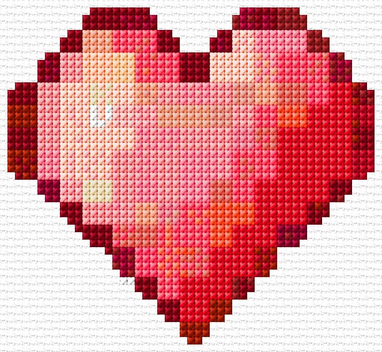 Heart free cross-stitch pattern