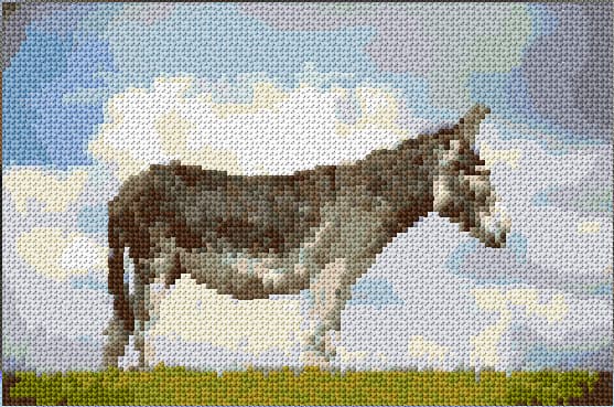 Donkey free cross-stitch pattern
