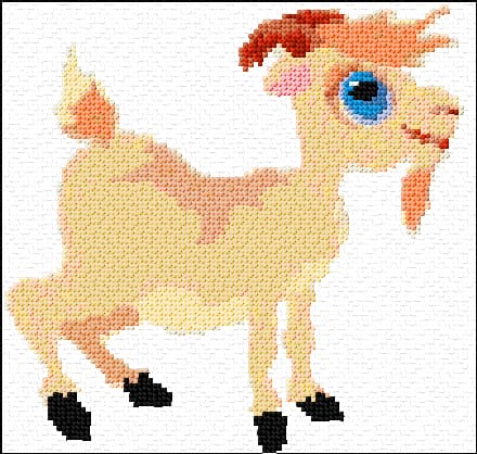 Goat free cross-stitch pattern