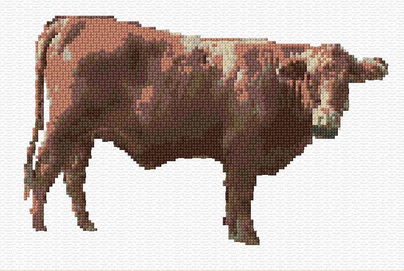Cow free cross-stitch pattern