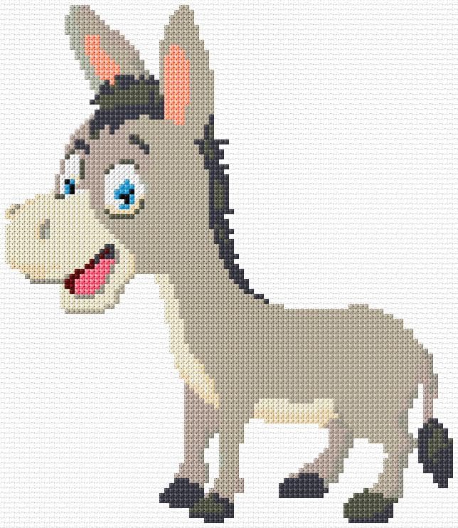 Donkey free cross-stitch pattern