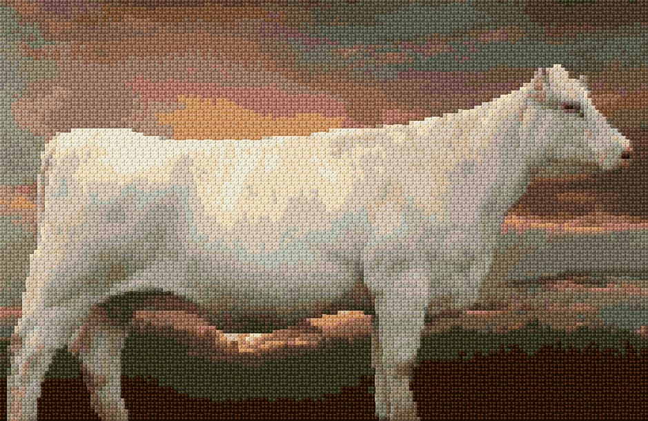 White Cow free cross-stitch pattern