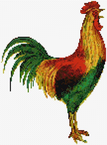 Rooster free cross-stitch pattern