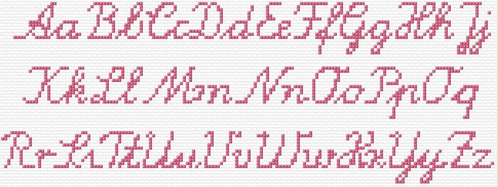 Alphabet 13 free cross-stitch pattern
