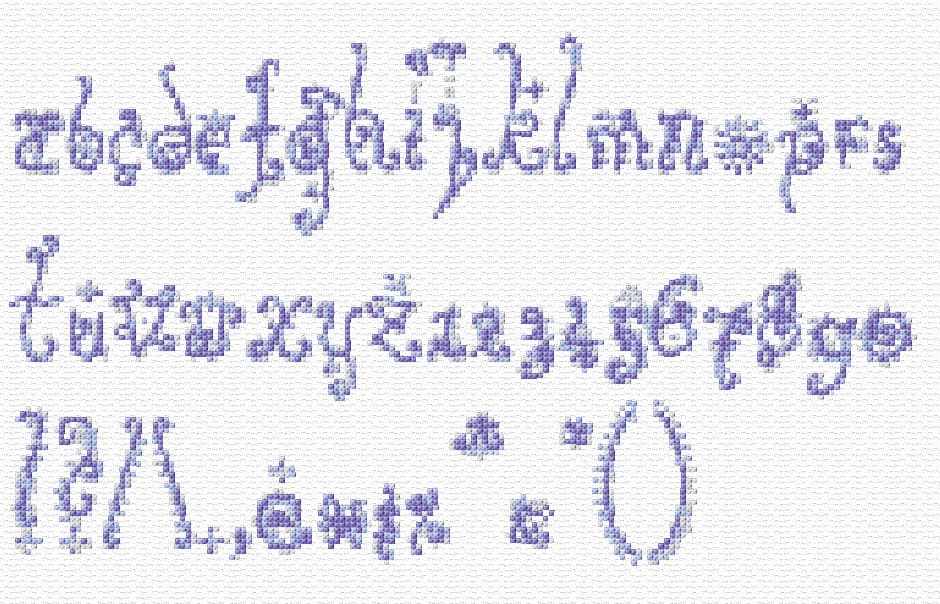 Alphabet 20 free cross-stitch pattern