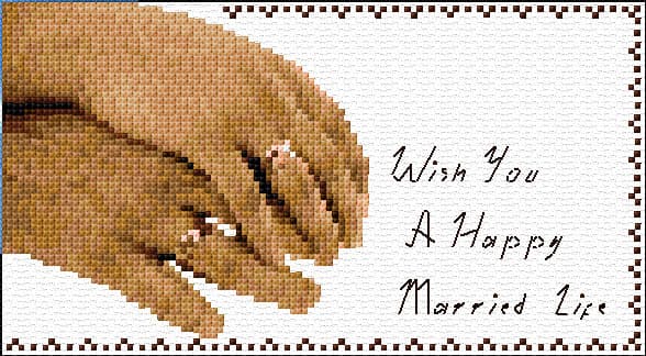Wedding Card free cross-stitch pattern