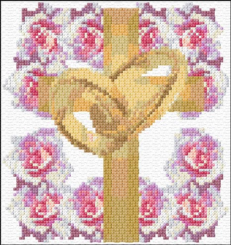 Wedding  Card free cross-stitch pattern