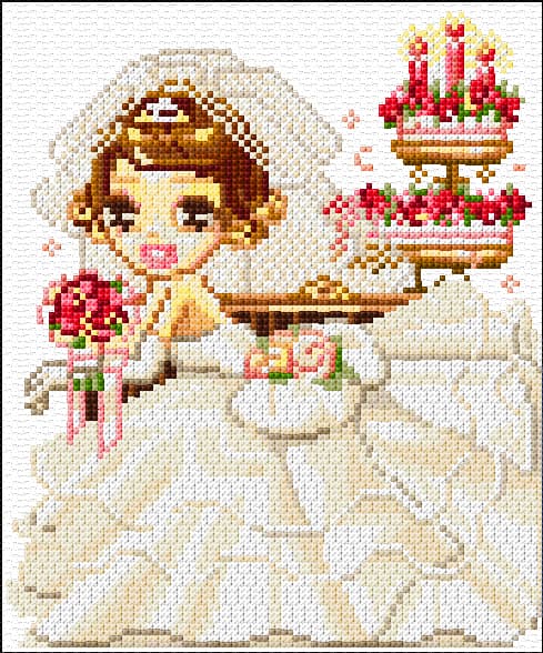 Bride free cross-stitch pattern