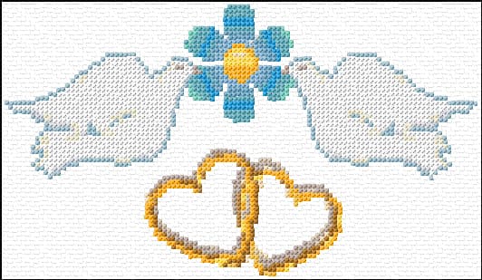 Wedding Card free cross-stitch pattern