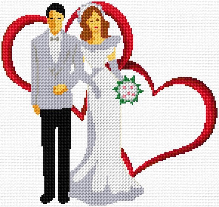 Wedding free cross-stitch pattern