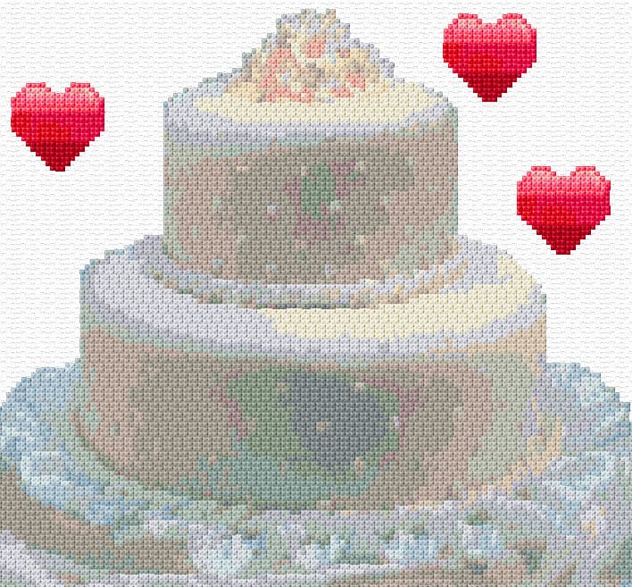 Wedding Cake free cross-stitch pattern