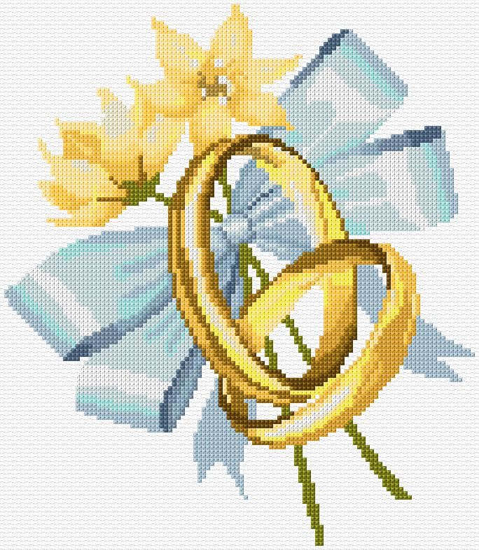 Wedding Rings free cross-stitch pattern