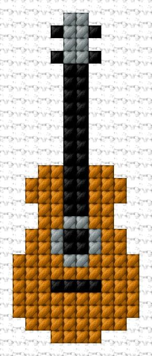 Guitar free cross-stitch pattern