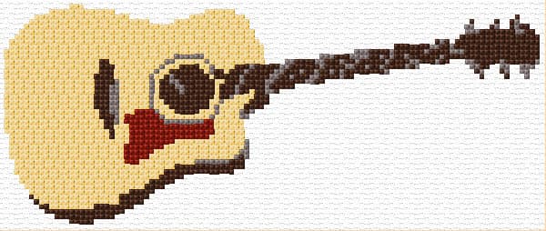 Accoustic Guitar free cross-stitch pattern