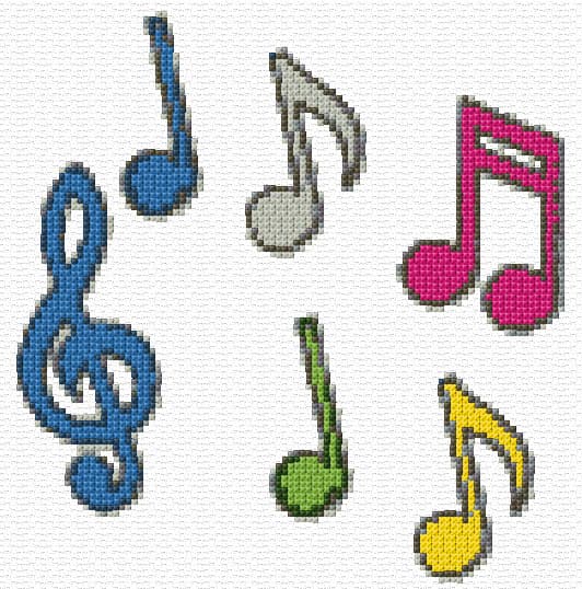 Colorful Music free cross-stitch pattern