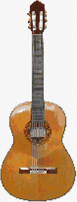 Classic Guitar free cross-stitch pattern