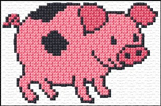 Pig free cross-stitch pattern