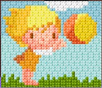 Girl with a Ball free cross-stitch pattern