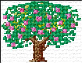 Tree free cross-stitch pattern