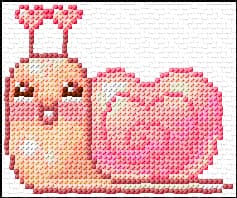 Snail free cross-stitch pattern