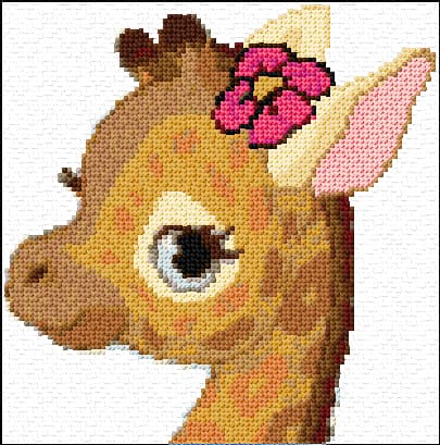 Giraffe free cross-stitch pattern
