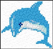 Dolphin free cross-stitch pattern