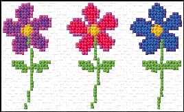 Daisies free cross-stitch pattern