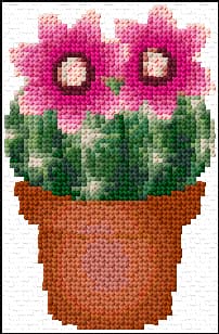 Blooming Cactus free cross-stitch pattern