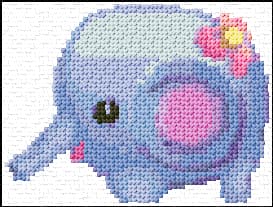 Elephant free cross-stitch pattern