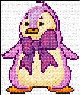 Pinguin free cross-stitch pattern