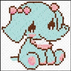 Elephant free cross-stitch pattern