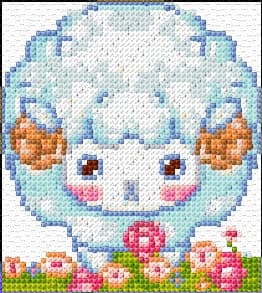 Sheep free cross-stitch pattern