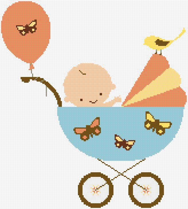 Baby free cross-stitch pattern