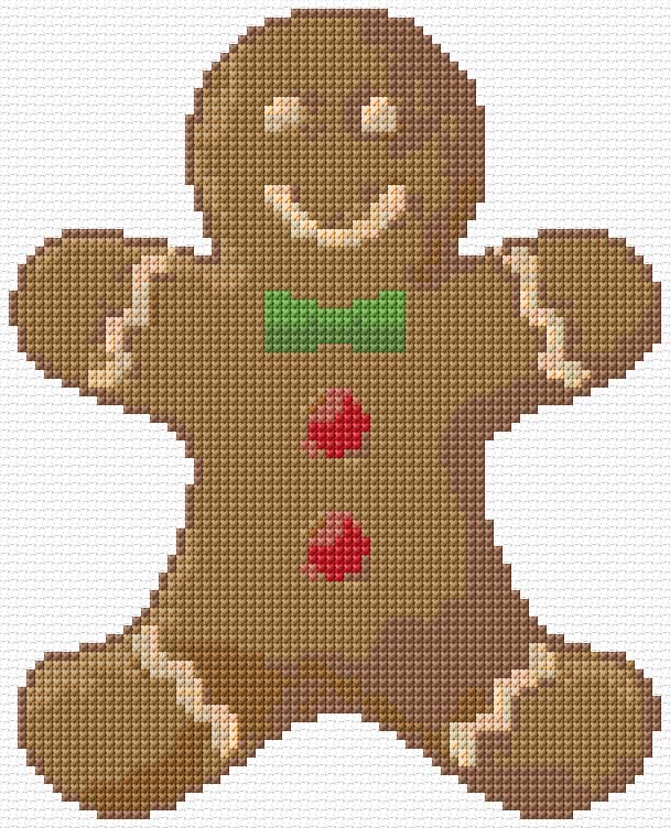 Gingerbread Man free cross-stitch pattern