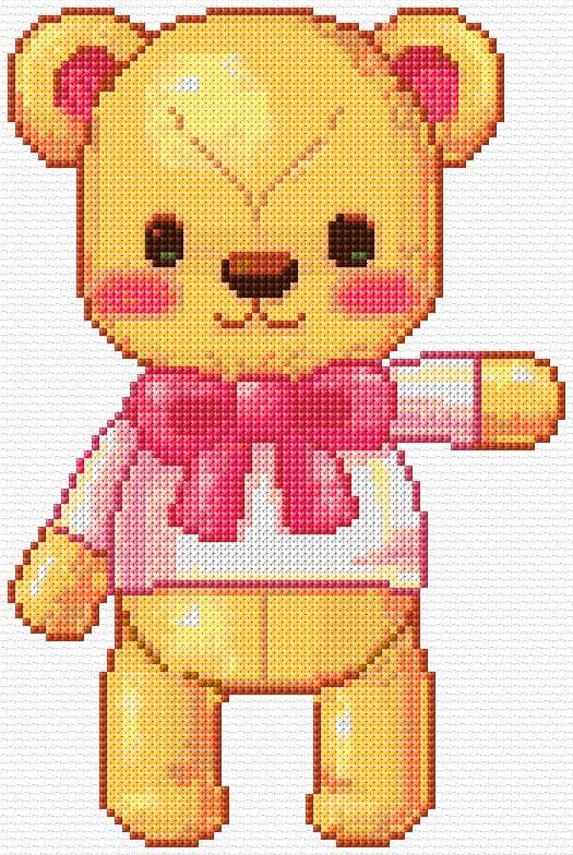Teddy free cross-stitch pattern